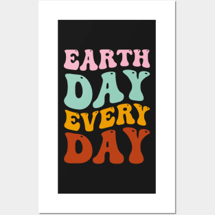 Earth Day Every Day Retro Vintage Sunset Happy Earth Day Posters and Art